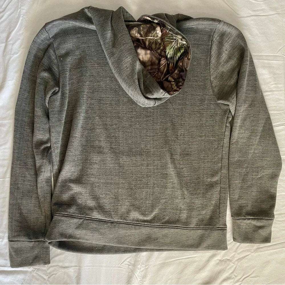 Mossy Oak Charcoal Hoodie with Camo Hood - Picture 4 of 5